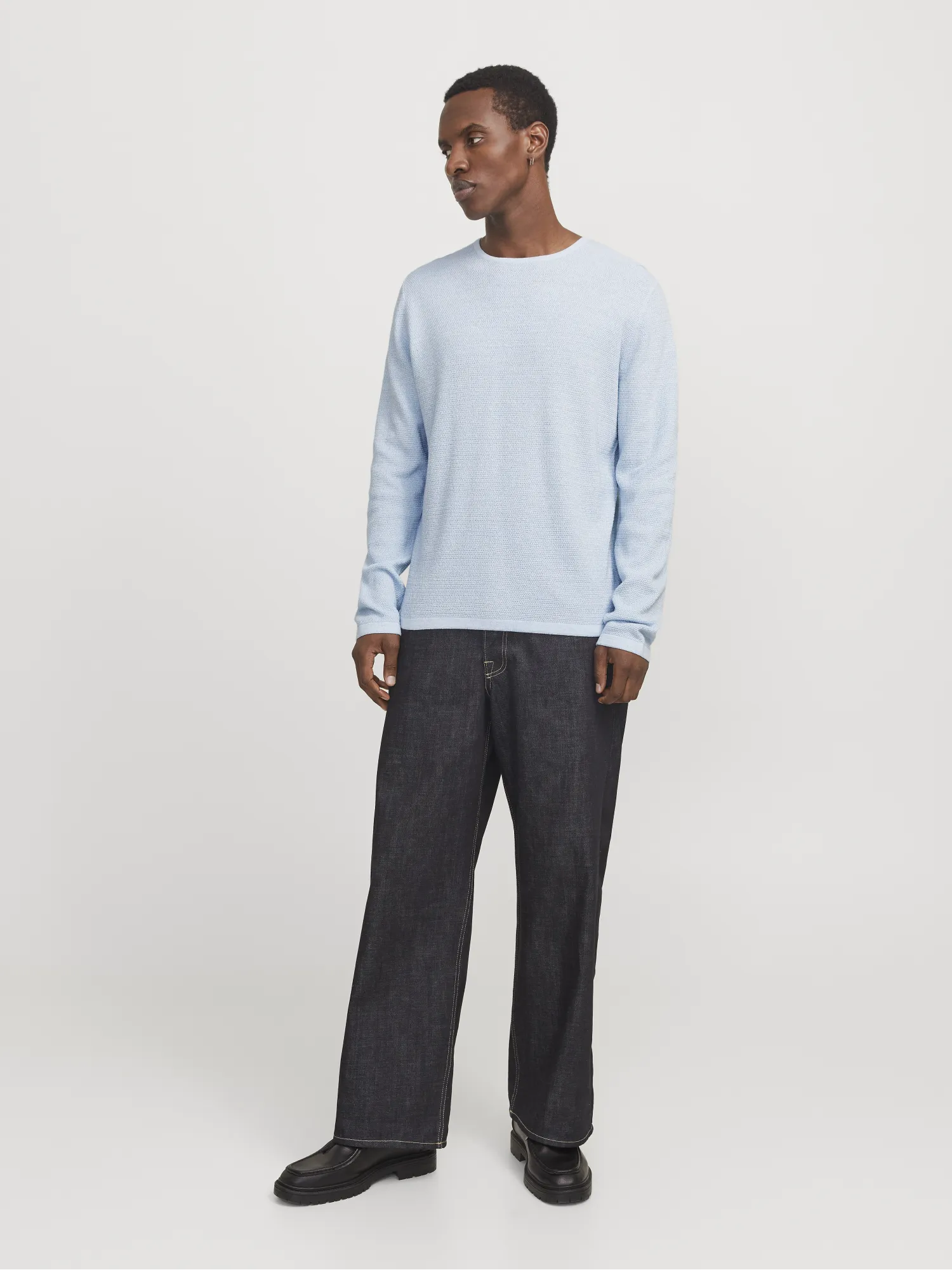 Jack & Jones - GEORGE / Blue - Elegáns Férfi pulóver