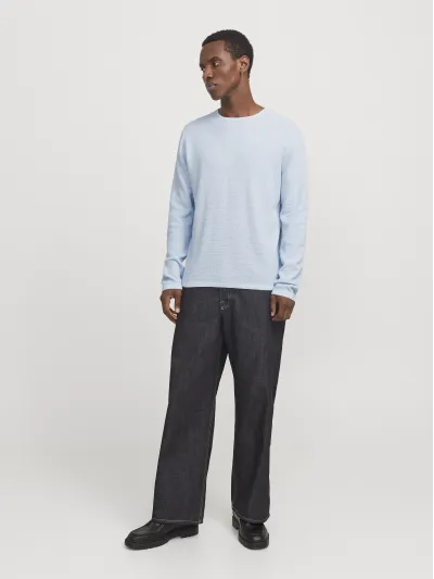 Jack & Jones - GEORGE / Blue - Elegáns Férfi pulóver